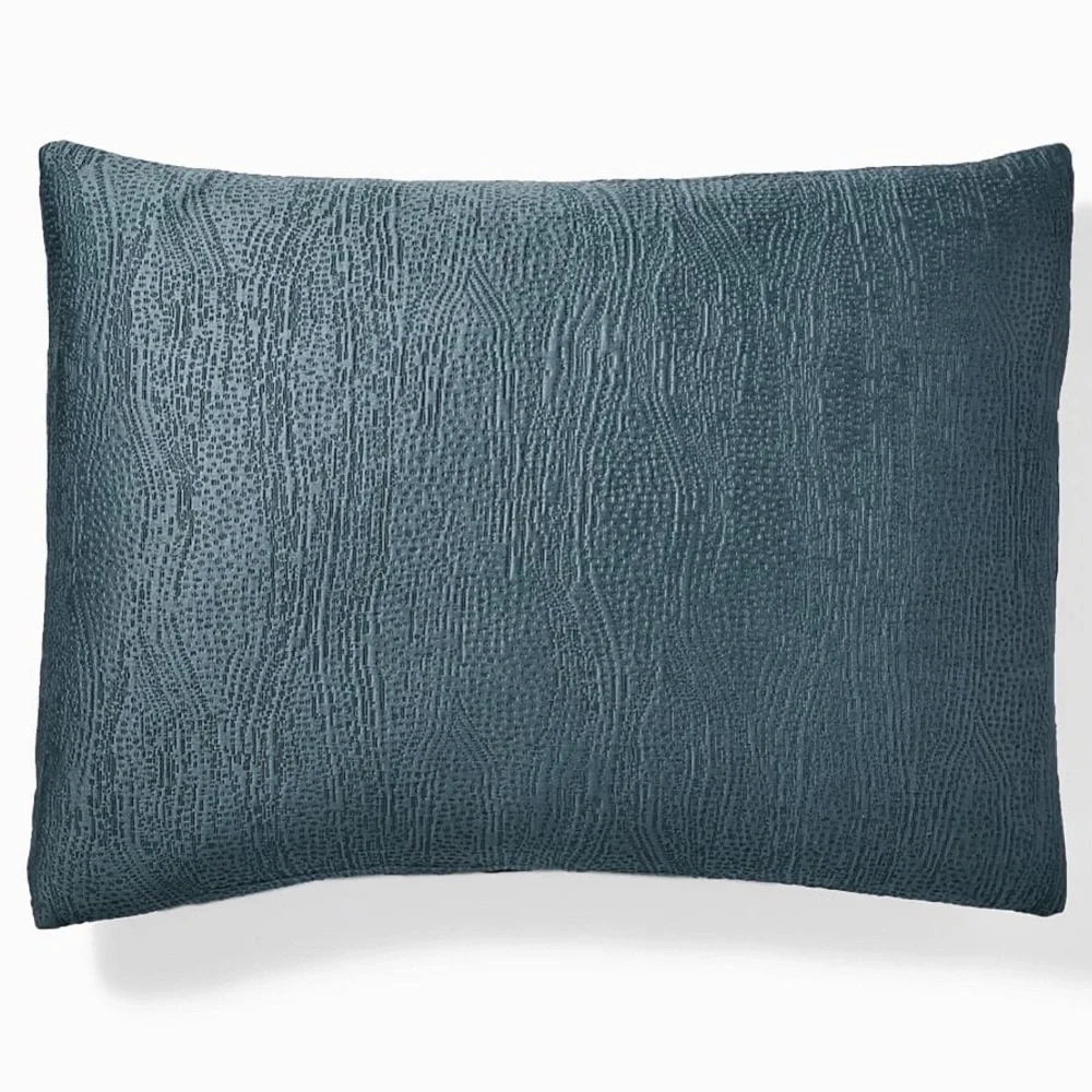 West Elm Silky TENCEL™ & Cotton Matelasse Standard Sham Stormy Blue